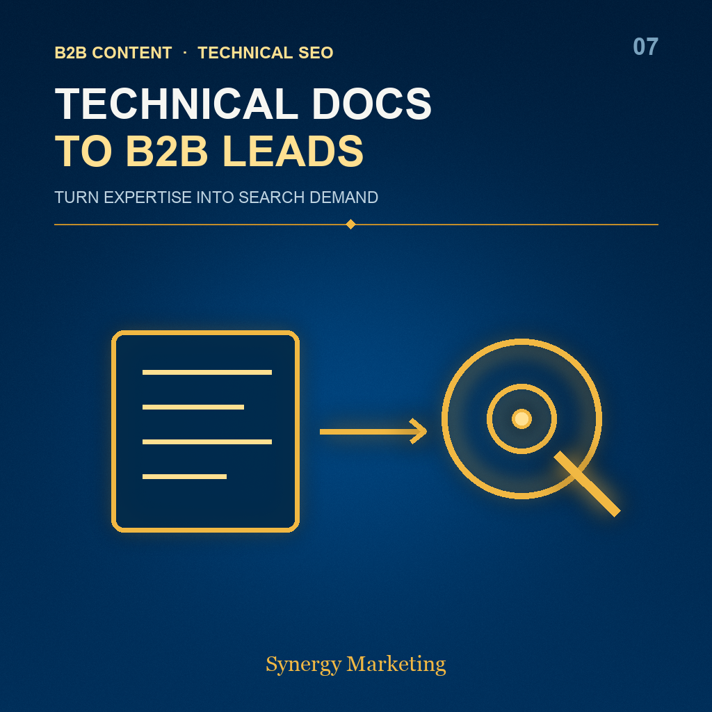 B2B technical document library SEO and lead generation